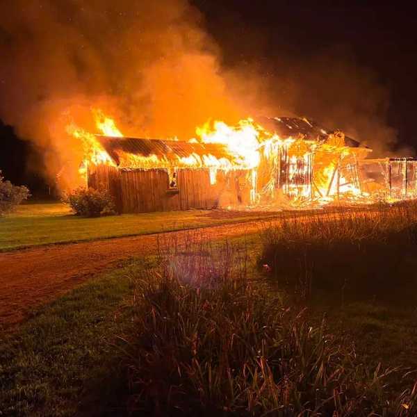 Pre-dawn fire destroys Norfolk barn, home undamaged