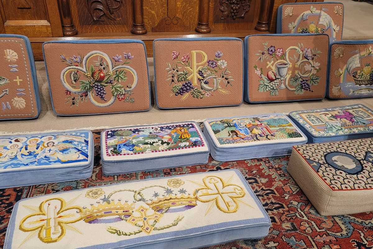 Graceful stitching at the altar