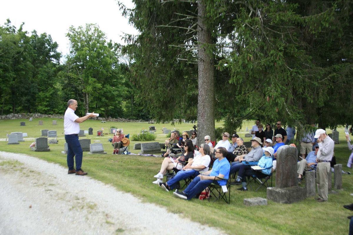 More than 50 gather to honor Revolutionary War veterans buried in Sharon cemetery