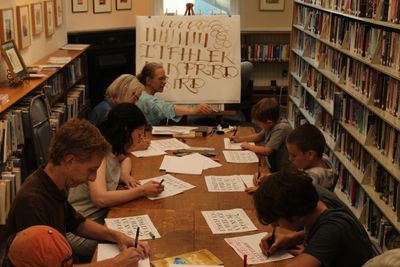 Learning calligraphy by hand