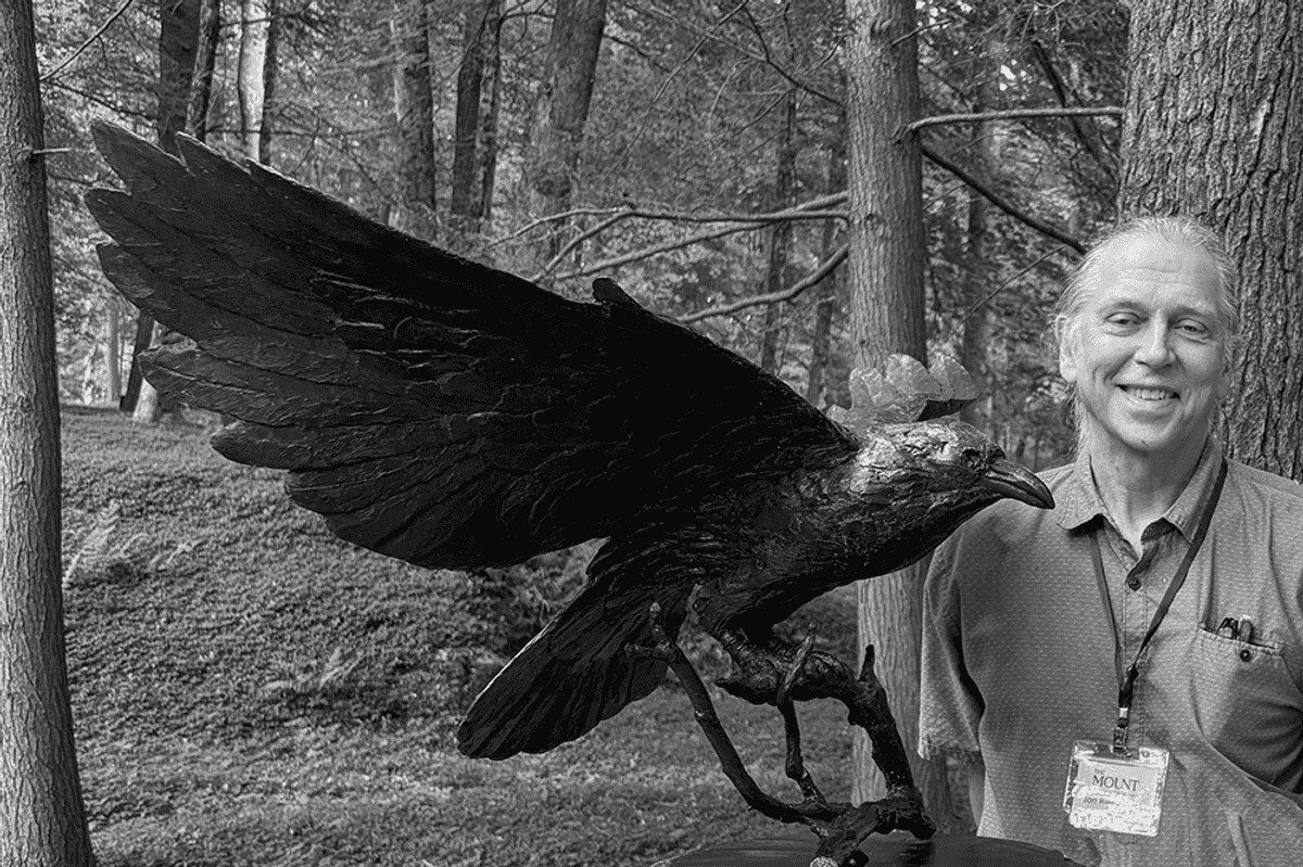 Norfolk sculptor’s raven lands at The Mount
