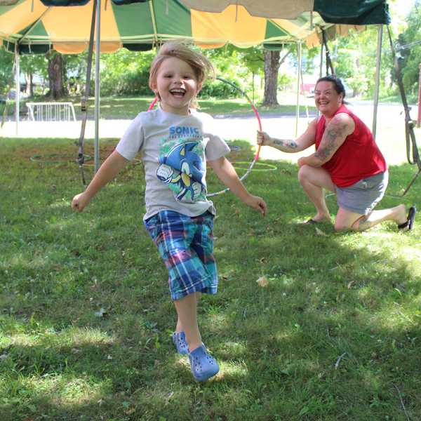 Hula-Hooping for two at the Hunt Library