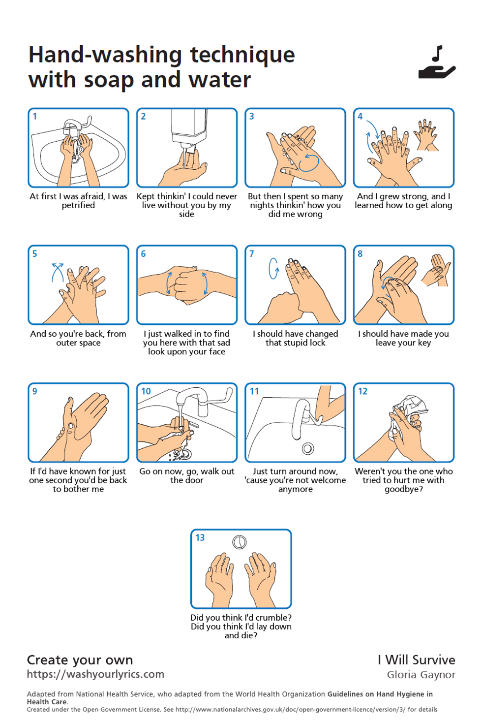 Wash Your Hands with Washyourlyrics