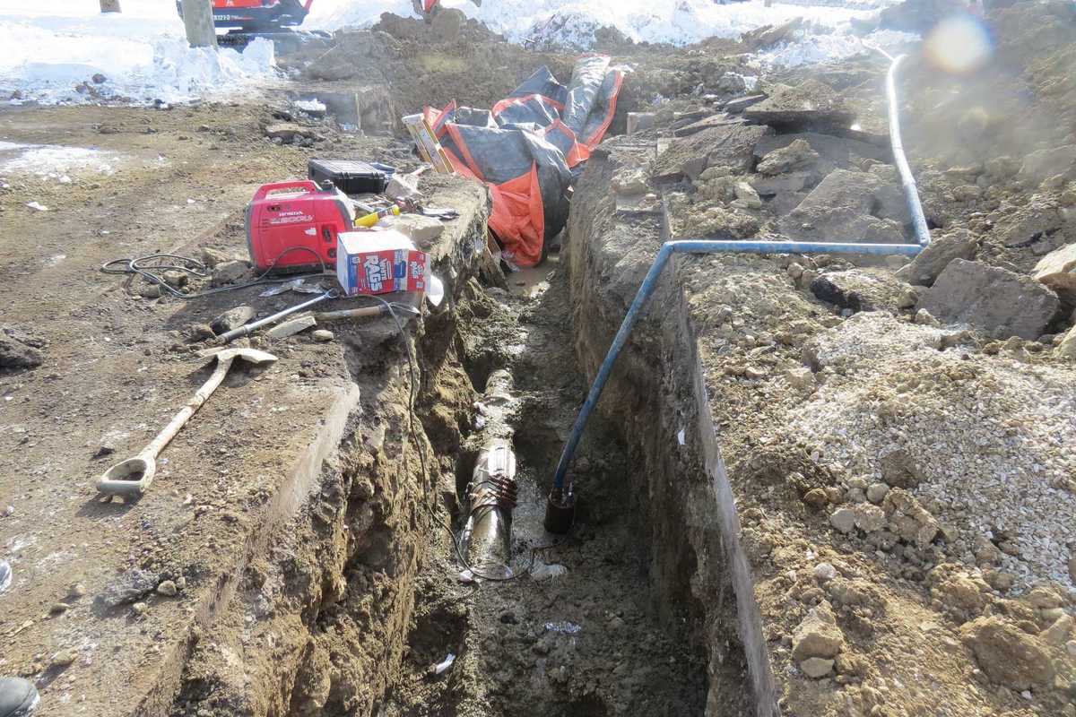 Water main break disrupts downtown Sharon