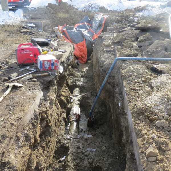 Water main break disrupts downtown Sharon