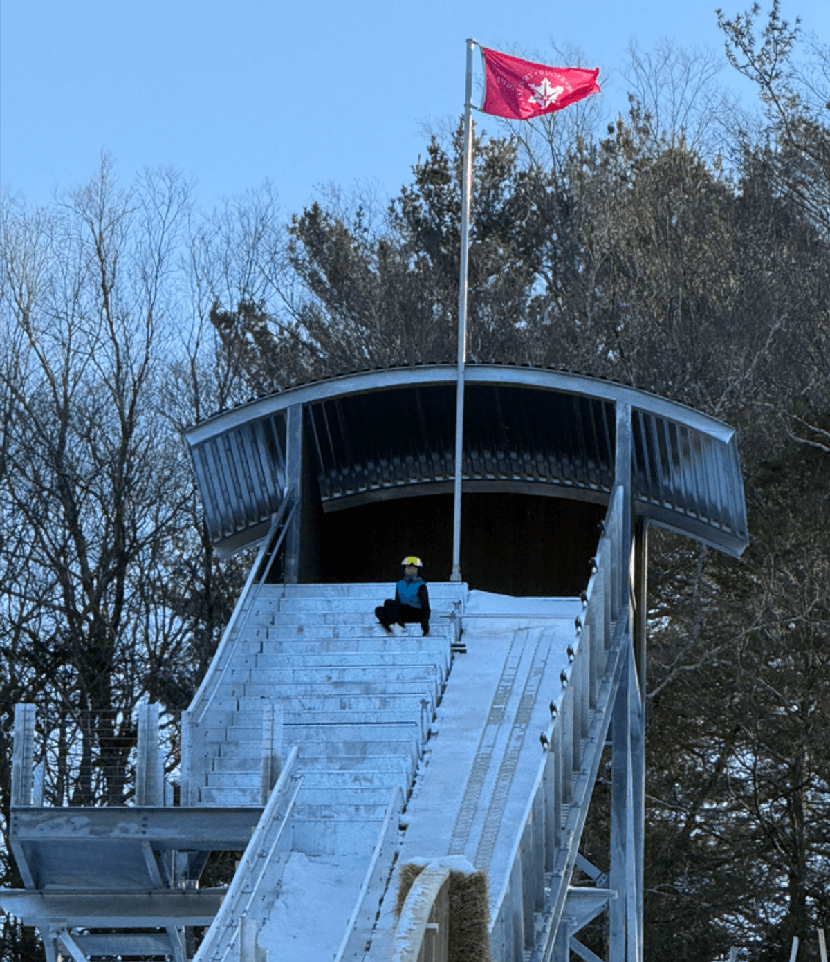 Salisbury ski jumpers put on show for students