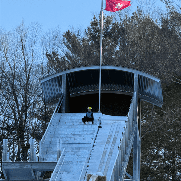 Salisbury ski jumpers put on show for students
