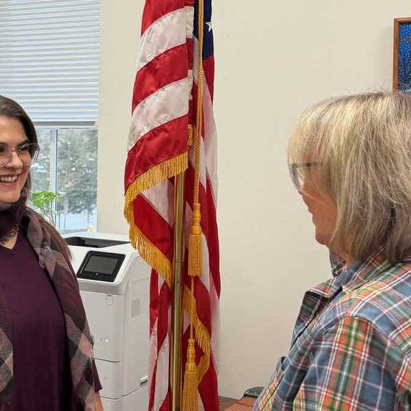 Swearing in Sharon’s town clerk