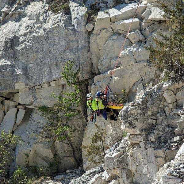 Volunteers rescue terrier in quarry