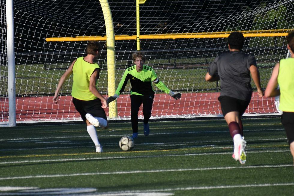 Peyton Bushnell takes a shot on the goal.