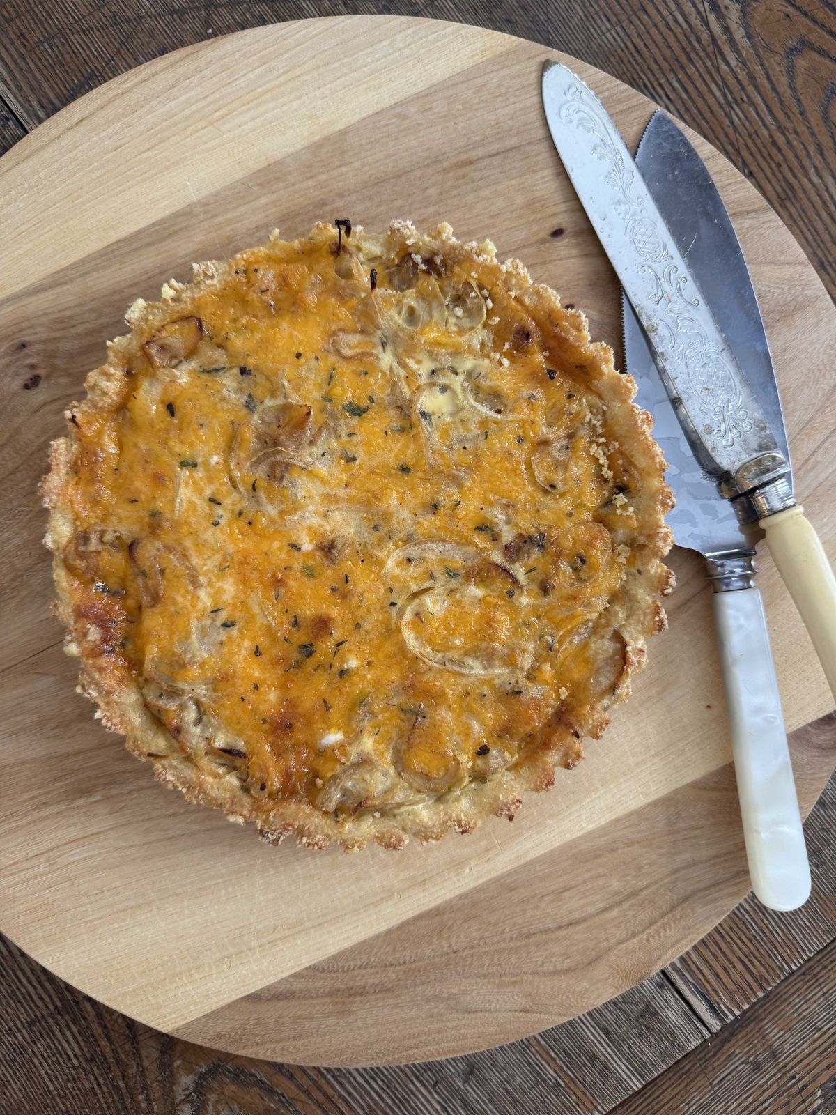 A savory onion pie recipe from Dugazon