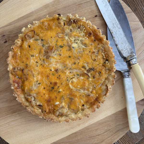 A savory onion pie recipe from Dugazon