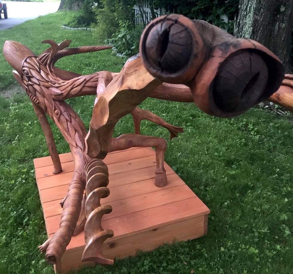 Fantastical Creatures Come Alive in an Ancient Apple Tree