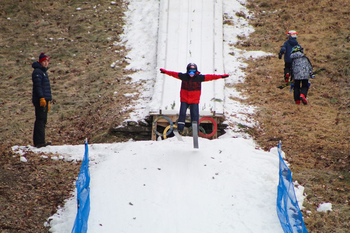 Youth ski jumpers take flight at Satre Hill