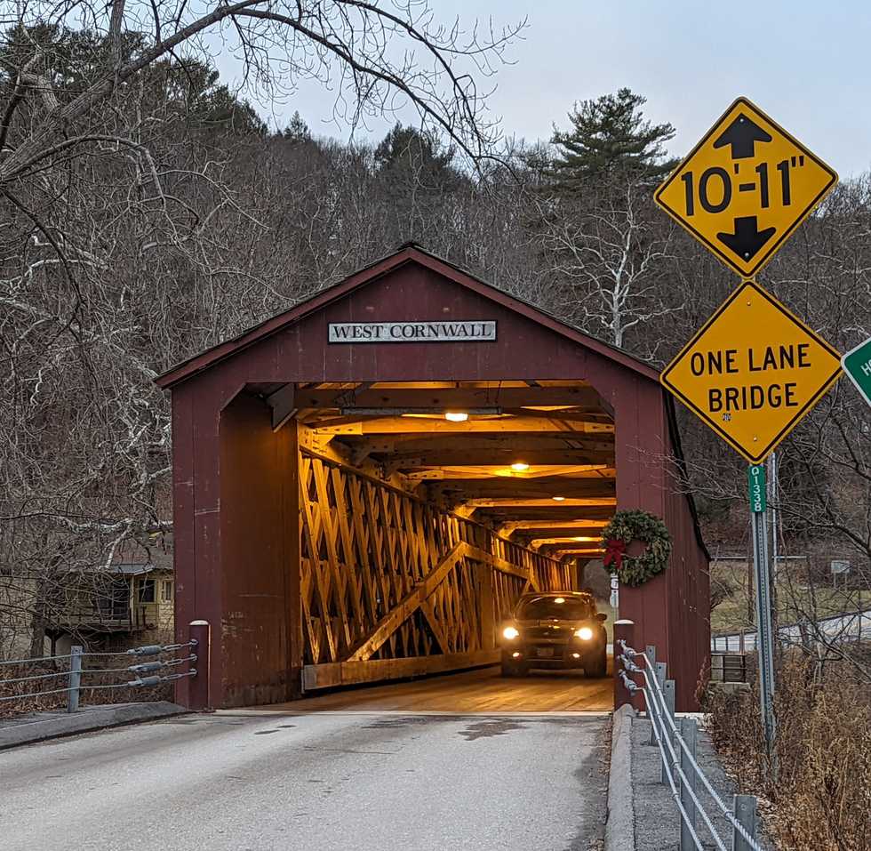 Cornwall covered bridge back in action
