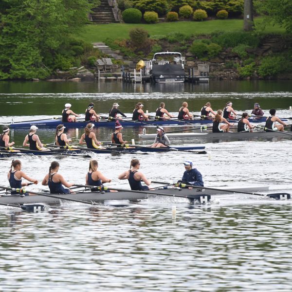 Crews row Lake Waramaug in Kent Invitational