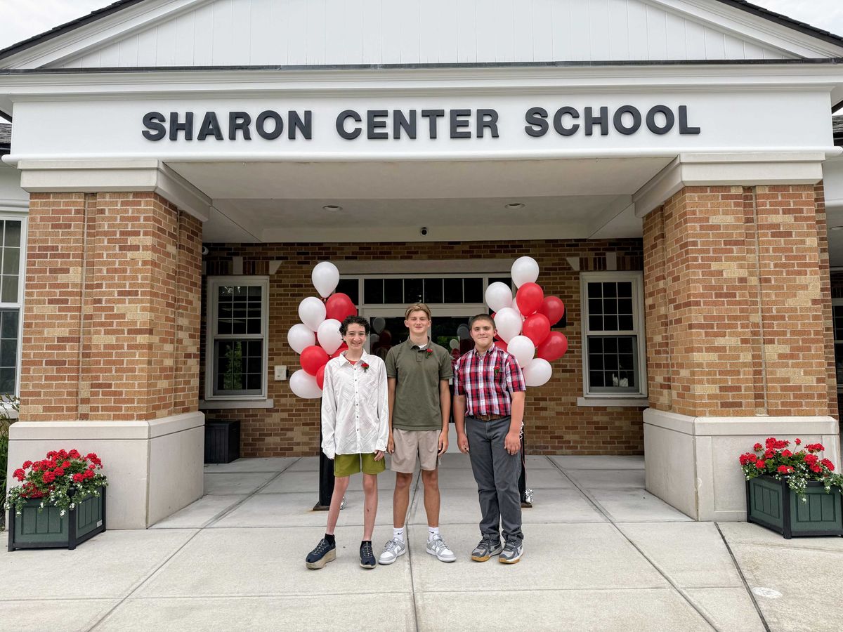 Three students, one memorable send-off at Sharon Center School