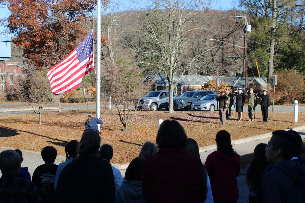 Kent Center School flies flag at half mast for Veterans Day