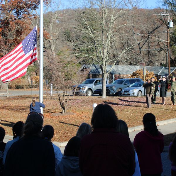 Kent Center School flies flag at half mast for Veterans Day
