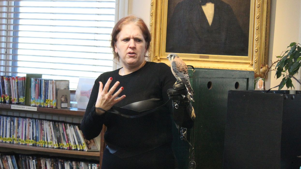 Learning about birds of prey at David M. Hunt Library